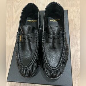 Saint Laurent Nappa Sugar Loafers Black Size 7